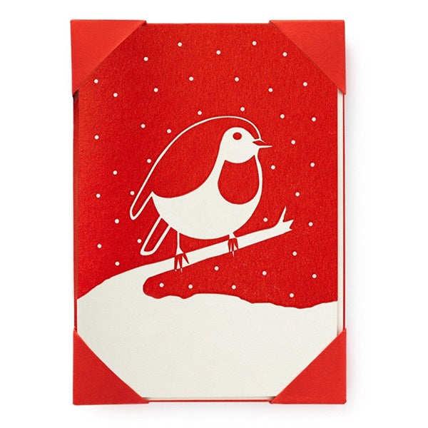 Robin Pack of 5 Christmas Cards - Paper Tiger