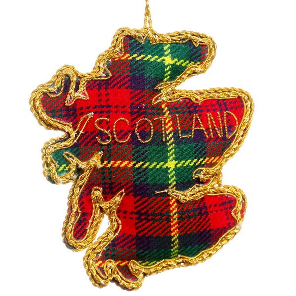 Scotland Map Tartan Decoration