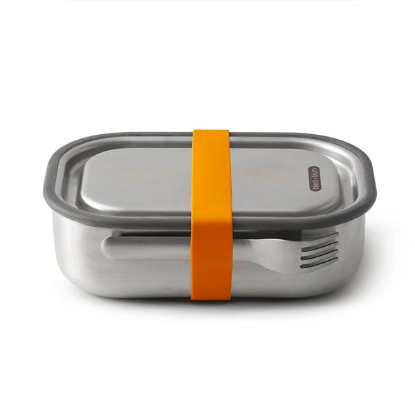 Stainless Steel & Orange Lunch Box Large