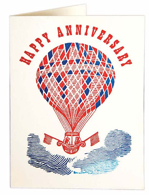 Happy Anniversary Hot Air Balloon Card
