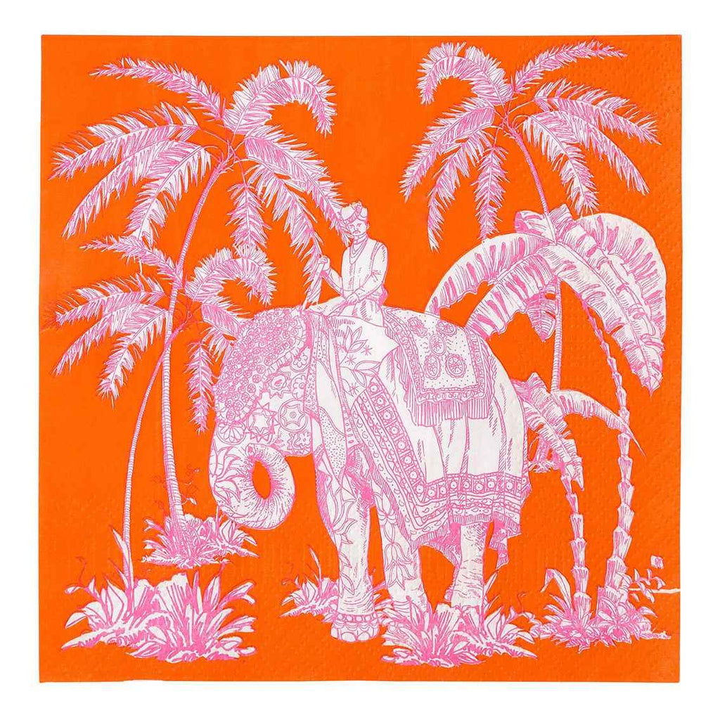 Orange Elephant Napkins 20pk