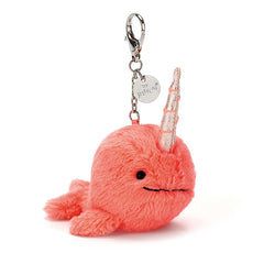 Jellycat Narwhal Coral Bag Charm