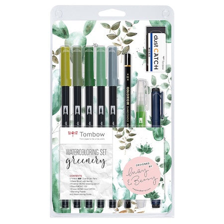 Tombow Watercolouring Set Greenery
