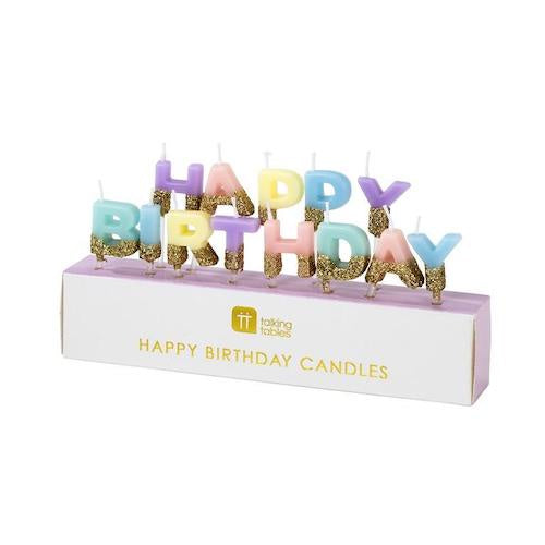 Pastel Happy Birthday Candles