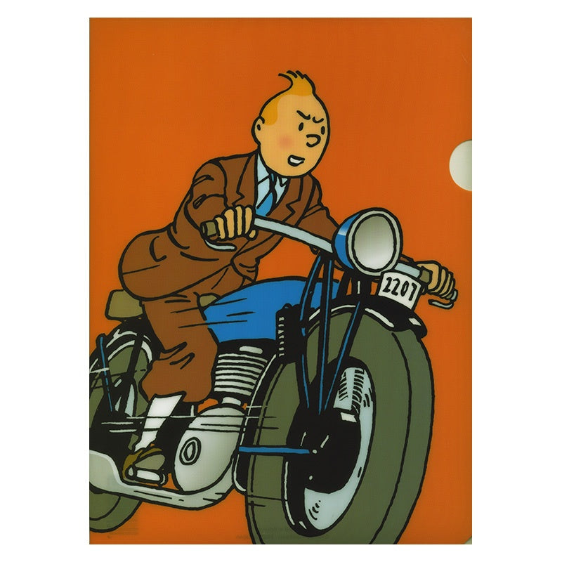 Tintin Motorbike A4 Plastic Sleeve