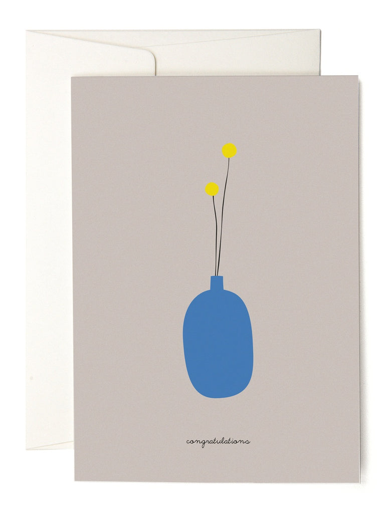 Blue Vase Congratulations Card