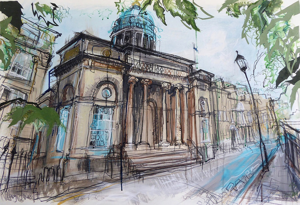 Blue Dome on Charlotte Square Edinburgh Card by Lucy Jones