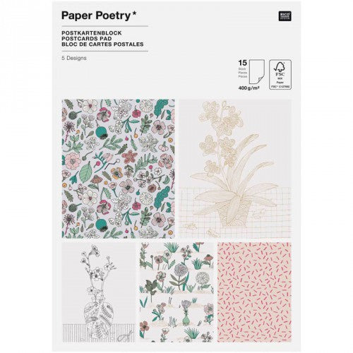 Hygge Flowers Block of 15 Postcards