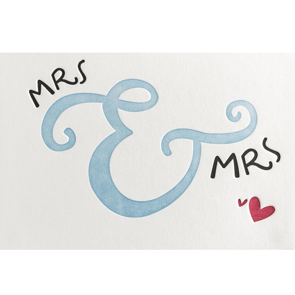 Mrs and Mrs Letterpress Card