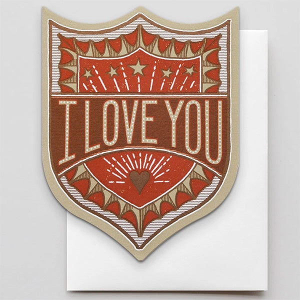 I Love You White Badge Card