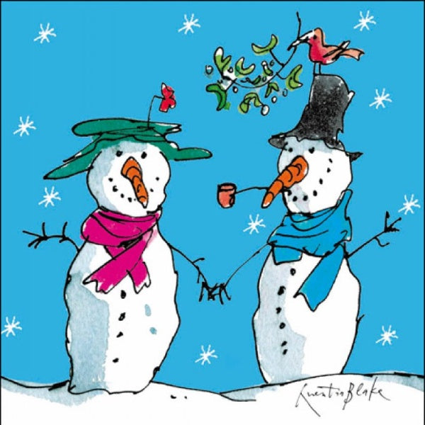 Snow Couple Quentin Blake Charity Pack of 5 Christmas Cards
