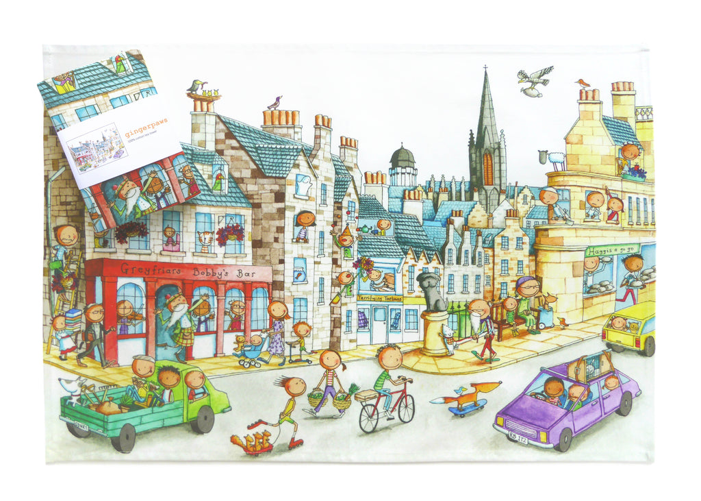 Greyfriar’s Bobby Gingerpaws Tea Towel