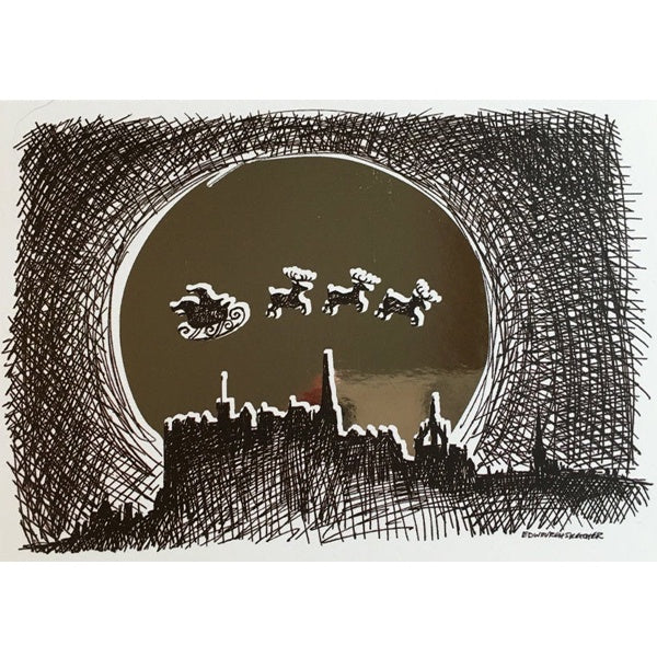 Santa Edinburgh Christmas Foiled Card