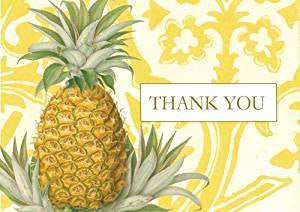 Pack of 8 Royal Pineapple Thank You Notecards