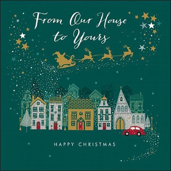 Row Of Houses Christmas Card