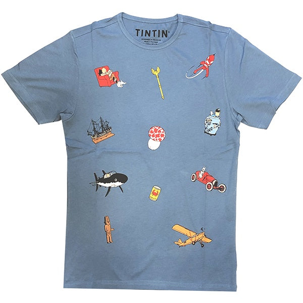 Tintin Icons T-Shirt Blue