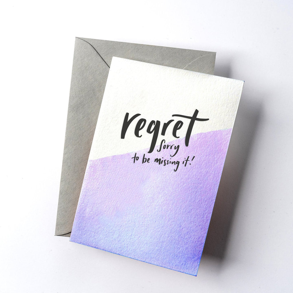 Regret RSVP Dip Dye Letterpress Card