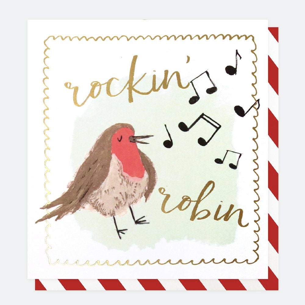 Rockin' Robin Charity Pack of Eight Christmas Cards