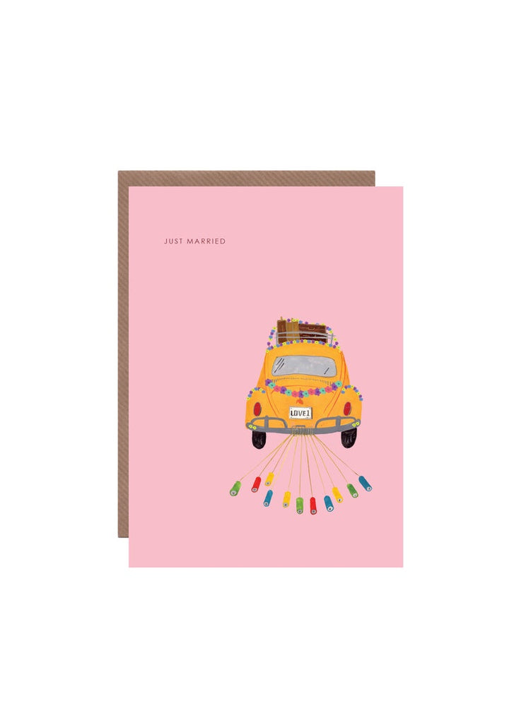 Just Married Beetle Card