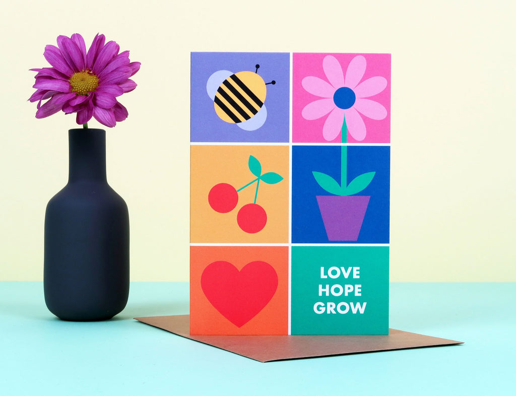 Love Hope Grow Colour Block Card