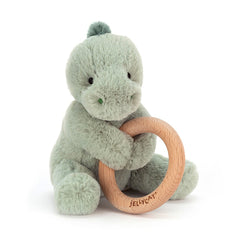 Jellycat Shooshu Dino Wooden Ring Toy
