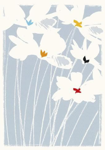 White Flowers Sympathy Card