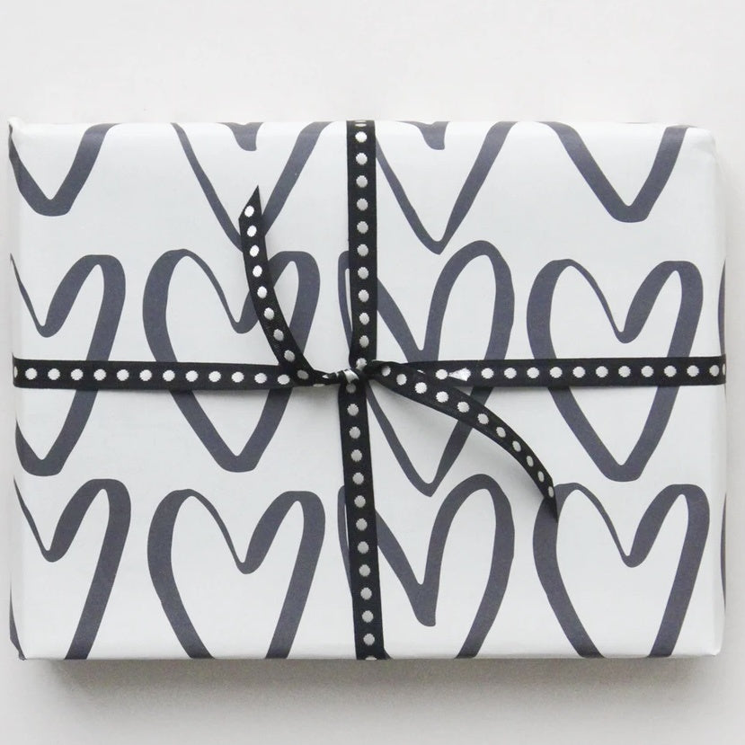 Black Hearts Sheet Wrap