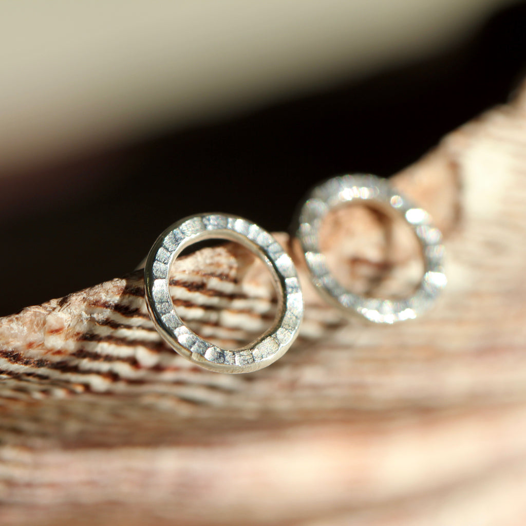 Mia Hammered Circle Studs