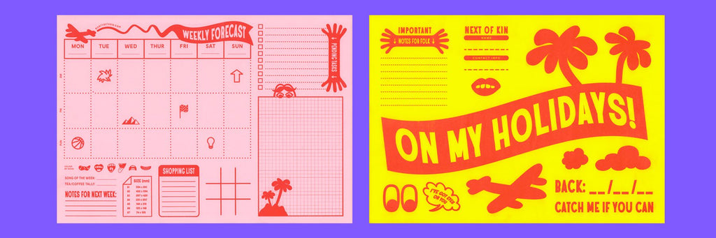 Weekly Planner - Pink Risograph