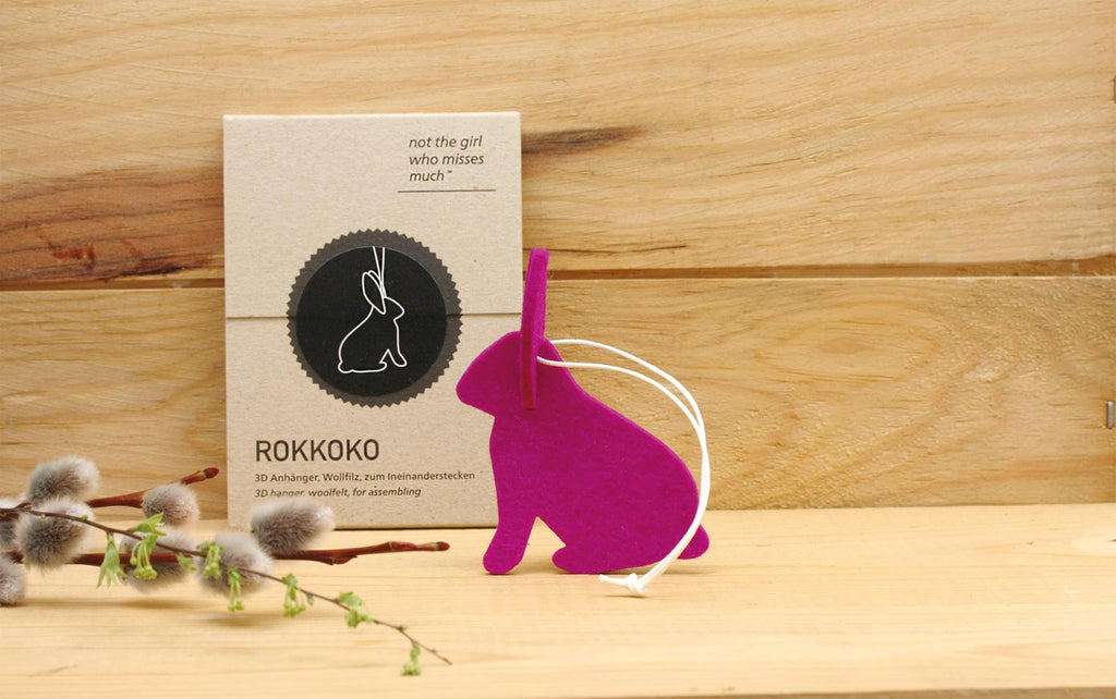 Pink Felt Hanging Hare Decoration