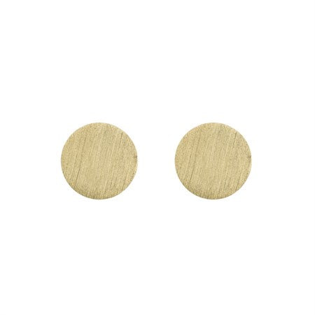 Flat Circle Gold Earrings
