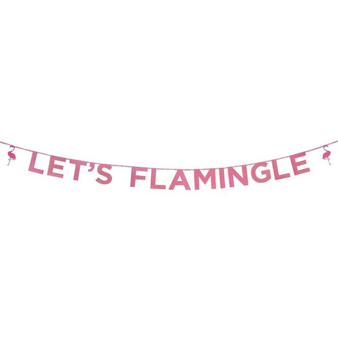 Let's Flamingle Glitter Banner