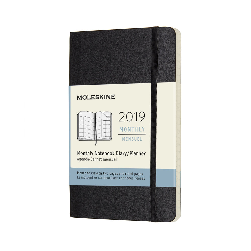 2019 Moleskine Monthly Pocker Planner Softcover Black