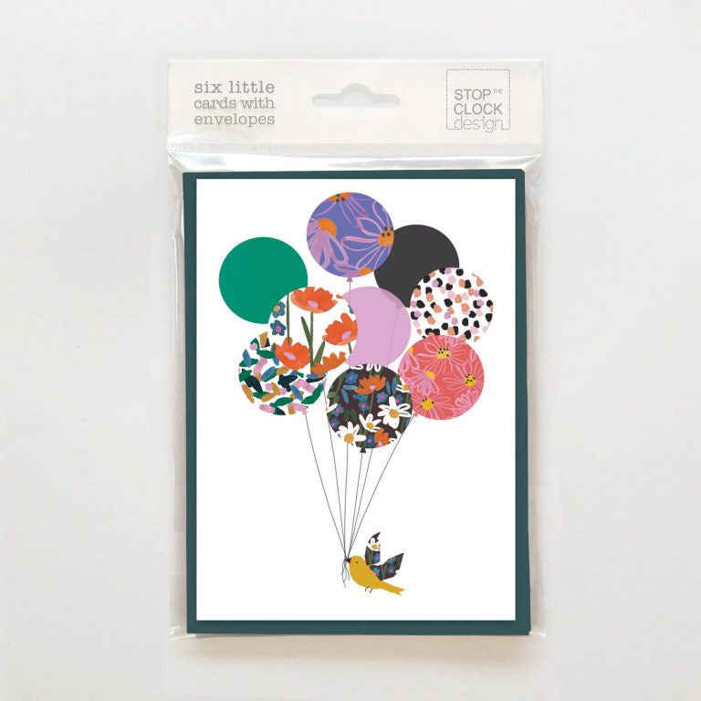 Bird and Balloons Pack of 6 Cards