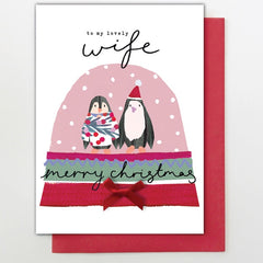 Wife Penguin Snowglobe Card