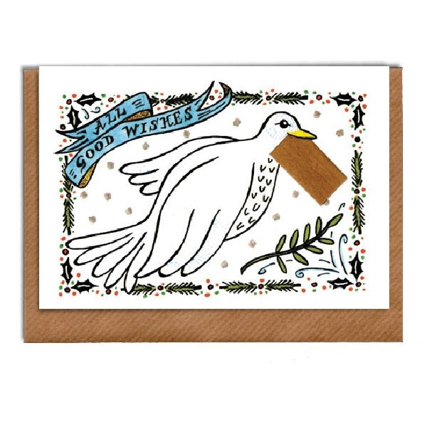 Dove with Envelope Christmas Card