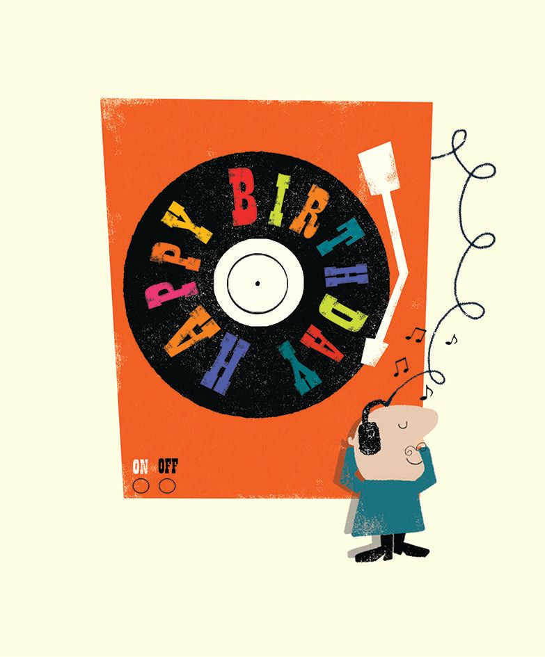 Happy Birthday Record Player Card
