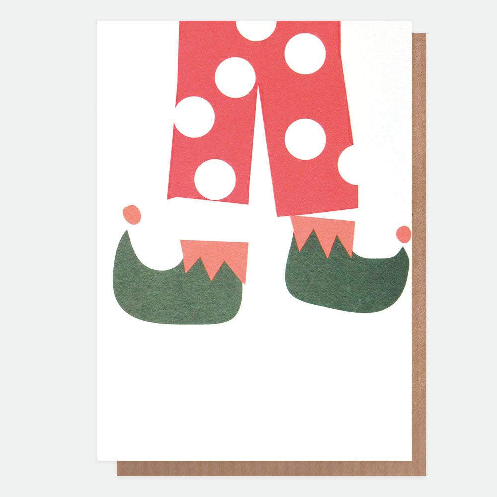 Merry Christmas Neon Elf Legs Charity Pack of 5 Cards