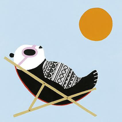 Deckchair Panda Retirement Card