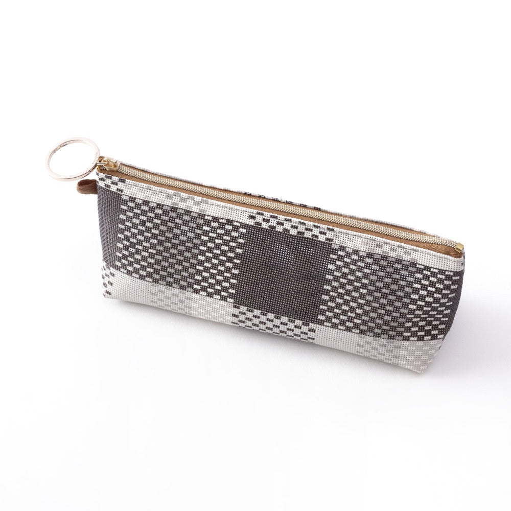 Mesh Checked Black Pencil Case