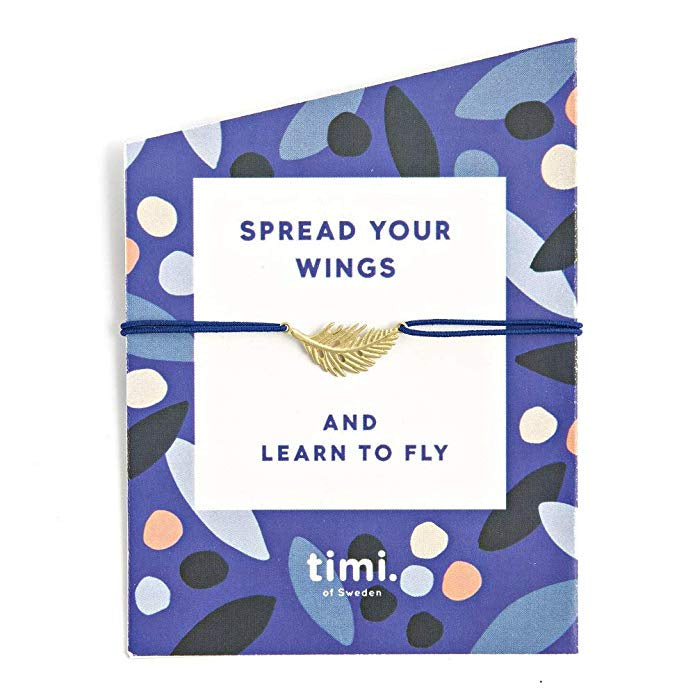 Spread Your Wings Gold Feather Stretch Bracelet