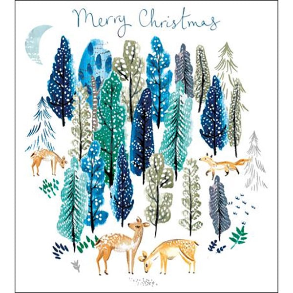 Forest Glittered Box of 8 Cards