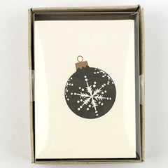 Black and Gold Christmas Bauble Pack of 8 Cards