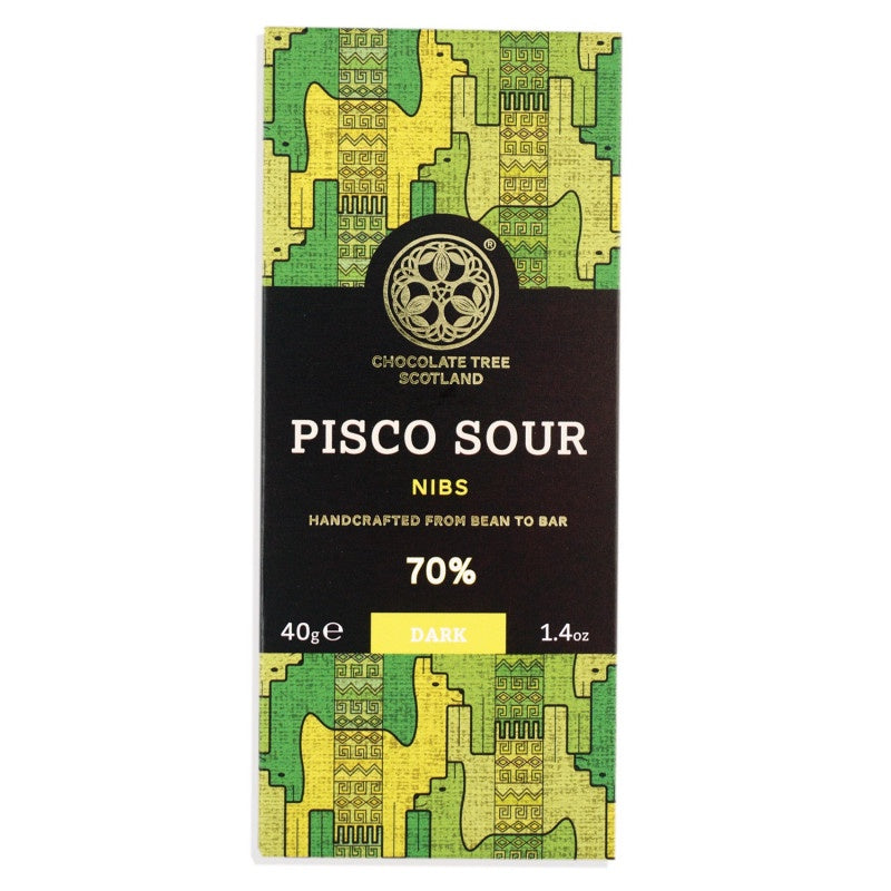 Bean To Bar Dark Chocolate 70% Pisco Sour Nibs 40g