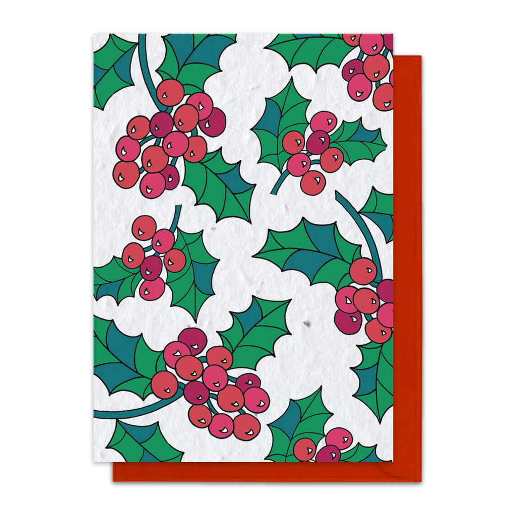 Holly Christmas Seed Card