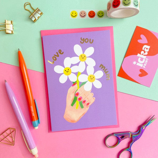 Love You Mum Daisies Card - Paper Tiger