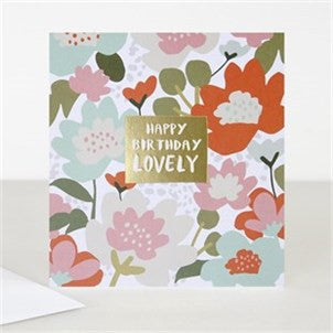 Happy Birthday Lovely Floral Jumble Card