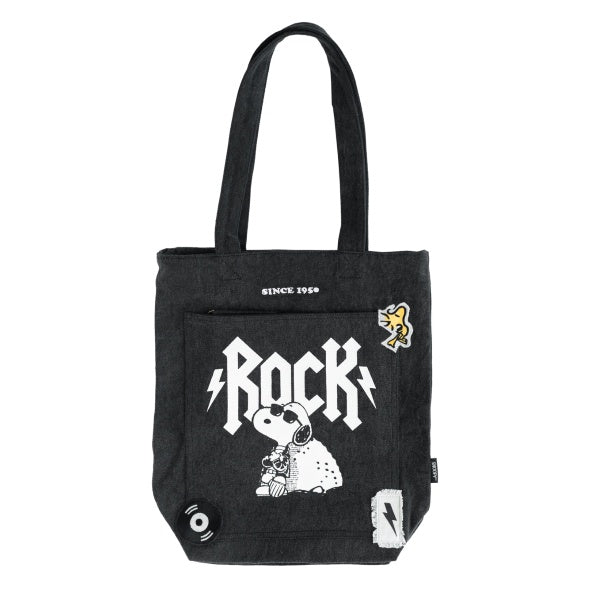 Snoopy Rock Denim Tote Bag