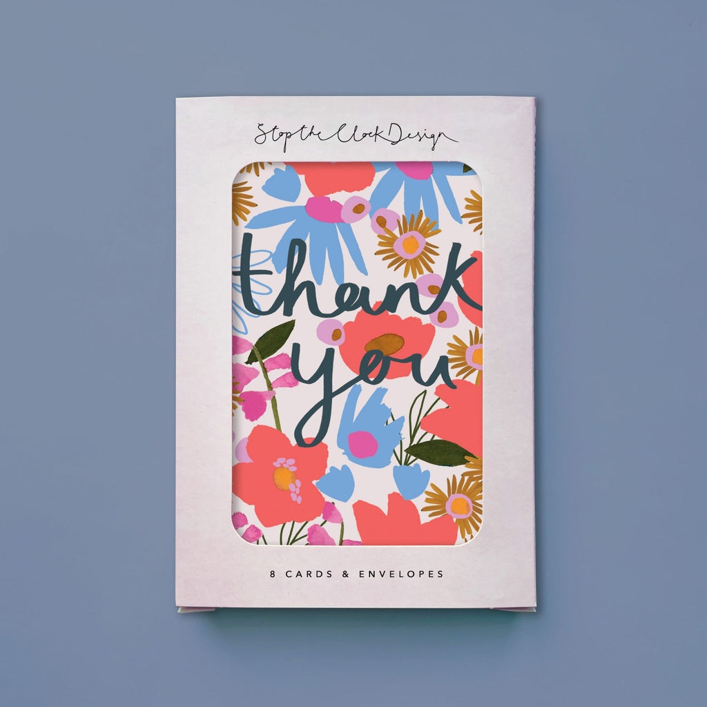 Thank You Floral Pack of 8 Cards