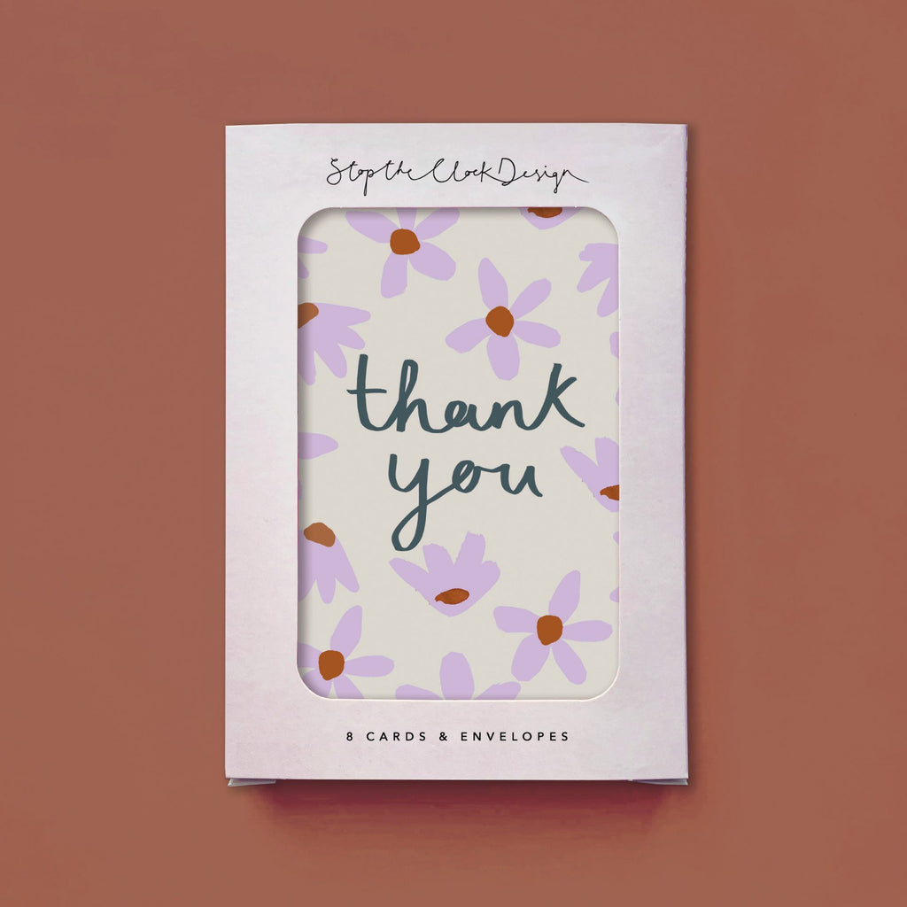 Thank You Flowers Pack of 8 Cards